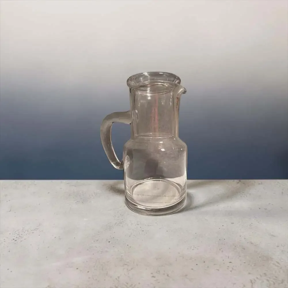 Vintage Clear Glass Bedside Carafe with Matching Tumbler Set